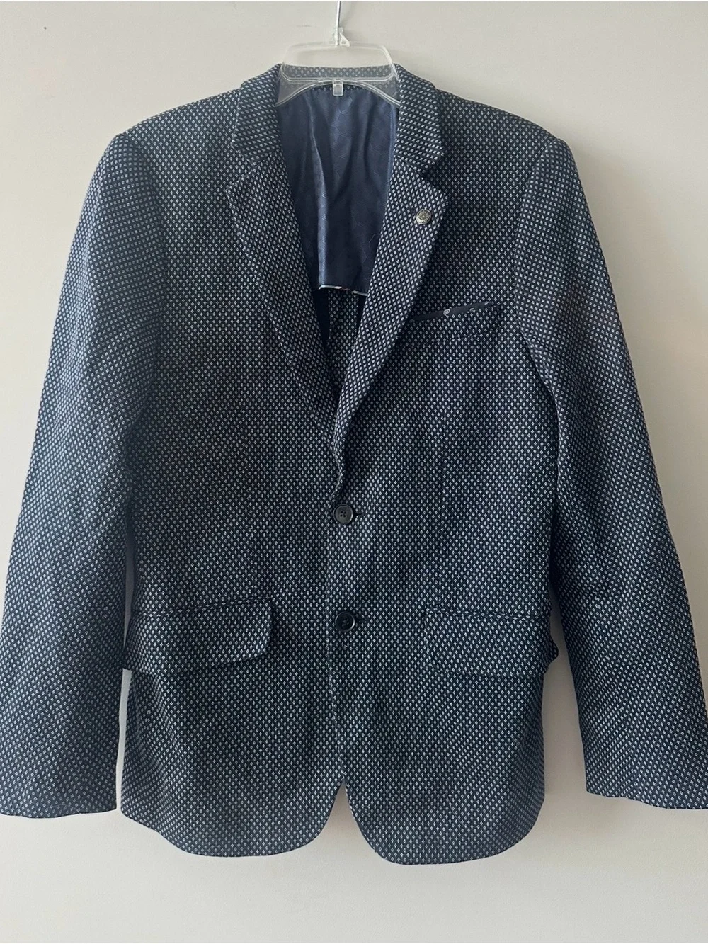 Men's Navy Polka Dot Blazer - Size M